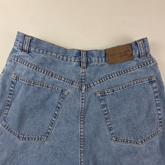 Lauren Jeans Co. Ralph Lauren Women's Denim Shorts Blue Size 8 High Waist - Picture 8 of 9